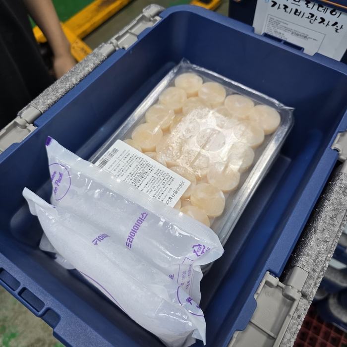 한국생산기술연구원(KITECH)이 개발한 수산물 포장 다회용기가 이마트 에브리데이에서 사용된 모습 / 엔피씨