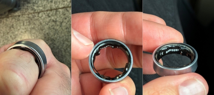 갤럭시링 배터리부분이 부풀어 올라 손가락을 압박하고 있는 모습. 사진=엑스(@ZONEofTECH) 캡처