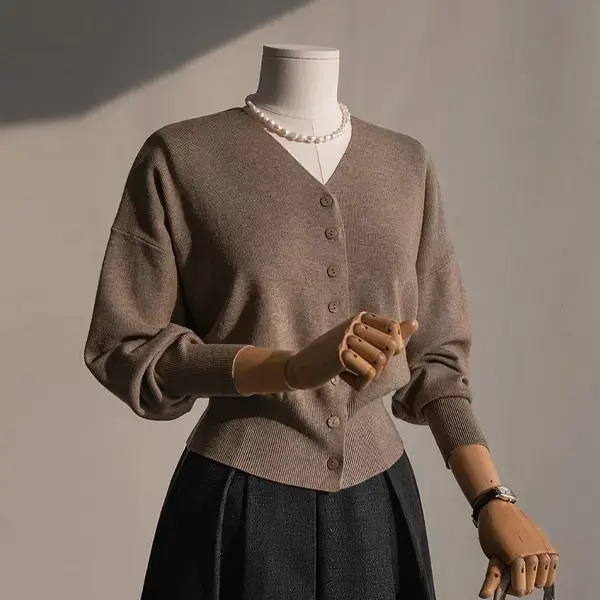 안나앤모드 벌룬(balloon) 브이컷 가디건