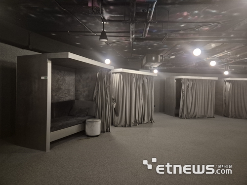 '더 개러지(The Garage)'의 인기공간 중 하나인 수면실 모습.