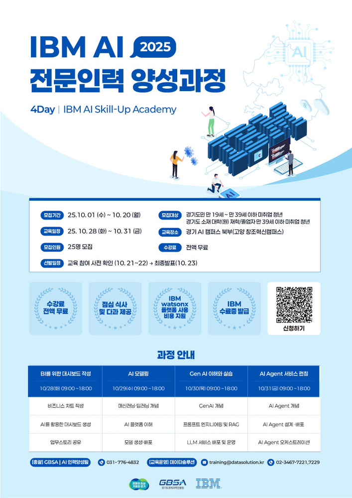 경기도경제과학진흥원, 경기도 청년대상 AI 전문인력 양성 프로그램 무료로 가동