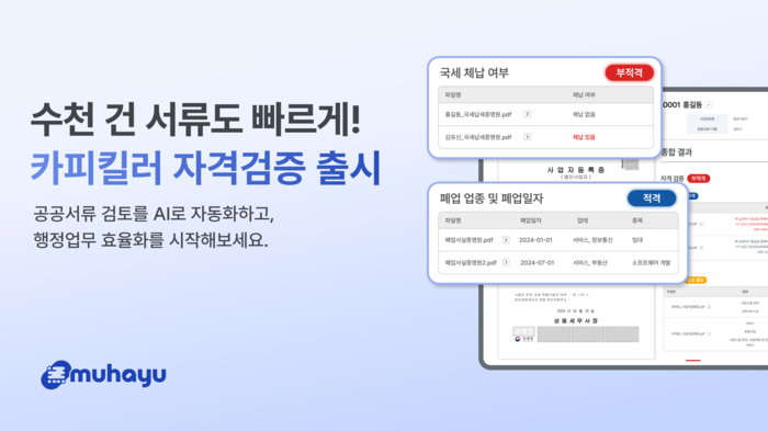 무하유, AI 공공 서류검증 서비스 '카피킬러 자격검증' 출시