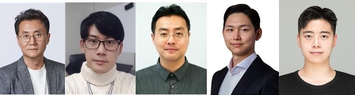 (왼쪽부터) 고려대 화공생명공학과 조진한 교수, DGIST 에너지환경연구부 박용민 박사(공동 교신저자), 조지아텍 기계공학과 이승우 교수(공동 교신저자), 고려대 KU-KIST 융합대학원 백서인 교수(공동교신저자), 조지아텍 기계공학과 남동현 박사