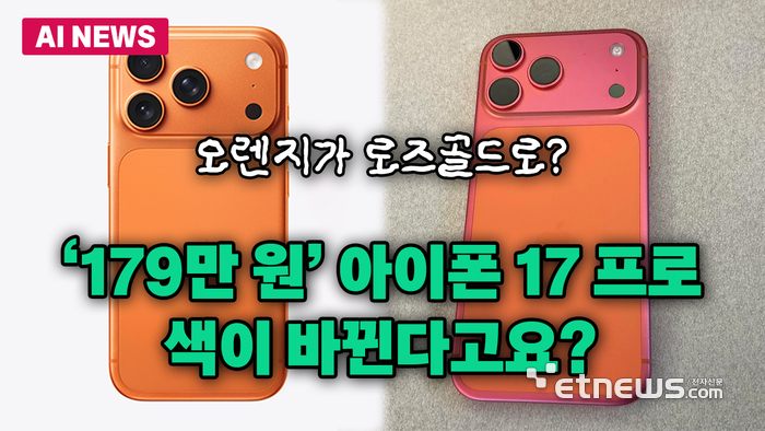'179만 원' 아이폰 17 프로, 오렌지에서 로즈 골드로? 변색 논란 확산
