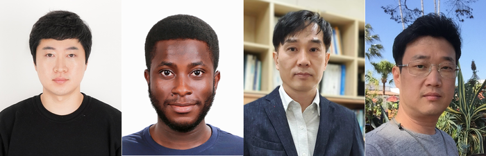 (왼쪽부터) DGIST 이재백 박사, 바쉬로 카디리 잉글리쉬 박사과정생, 김대환·양기정 책임연구원