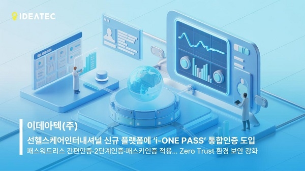 이데아텍, 선헬스케어인터내셔널 신규 플랫폼 'i-ONE PASS' 통합인증 도... - 뉴스 썸네일 이미지
