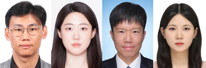 왼쪽부터 DGIST 이주혁 교수, 주현서 박사과정생, 금오공과대학교 이원호 교수, 박수진 석사과정생