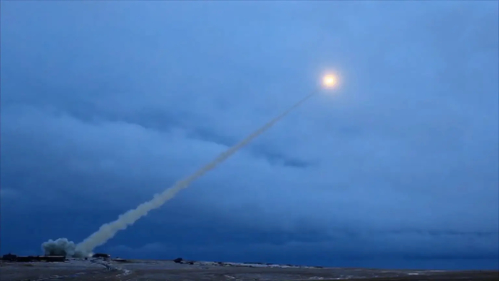 러시아군이 공개한 신형 미사일 시험 발사 영상 캡처. 사진=러시아 국방부