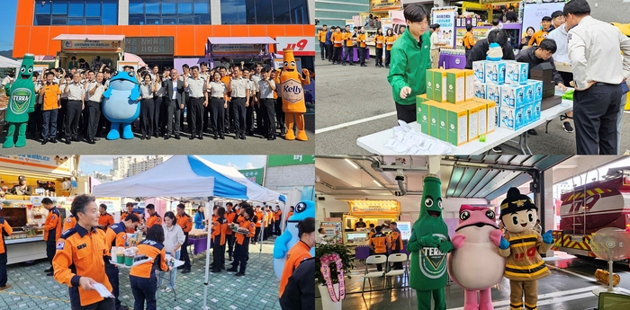 하이트진로 '감사의 간식차', 전국 15개 소방서에 감사 전해