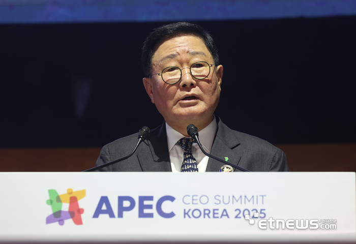 [포토] 연설하는 조석 HD 현대 부회장