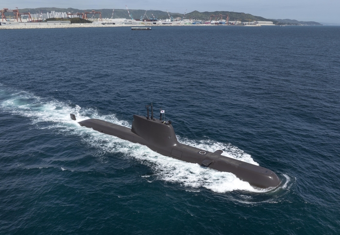 HD현대중공업이 건조해 2016년 대한민국 해군에 인도한 장보고-Ⅱ(214급) 잠수함 '윤봉길함'의 시운전 모습. HD현대중공업