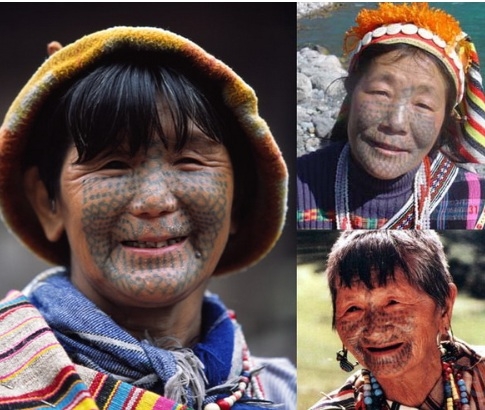 중국 내 56개 민족 중 하나인 두룽족 여인들.