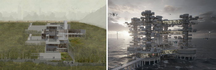 호서대 우수상 수상작 '꺼내진 시간(왼쪽)', '메타볼릭 클라우드' 구성 이미지