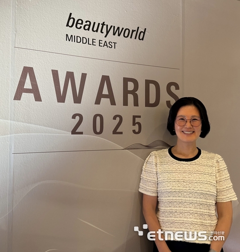 '뷰티월드 ME 2025(Beautyworld Middle East 2025)' 에서 기술혁신상(Tech Innovation Award) 부문 파이널리스트로 선정된 릴리커버의 안선희 대표.