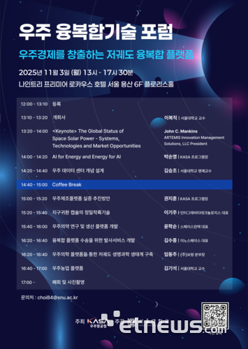 우주 융복합기술 포럼 행사 포스터