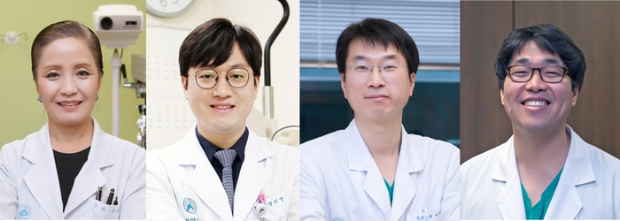 (왼쪽부터)서울아산병원 안과 윤영희·양지명, 심장내과 이승환 교수, 영상의학과 양동현 교수