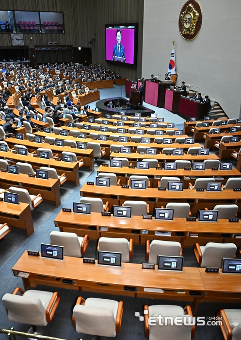 [포토] 국민의힘, 李 대통령 시정연설 보이콧