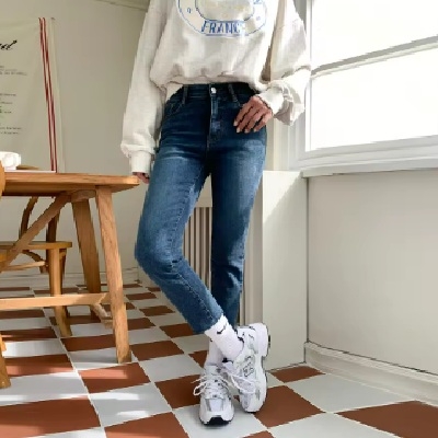 2중직 기모 속밴딩 데님팬츠