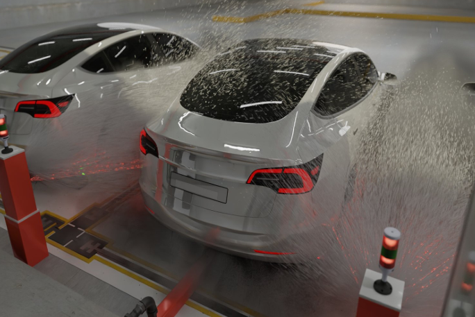 더키퍼의 AI 기반 전기차 하부 스프링클러 시스템 'TK-UNDERSHIELD'.