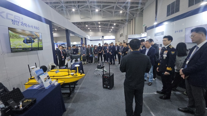 지오소나 국제치안산업대전 과학수사부스 전시 모습.