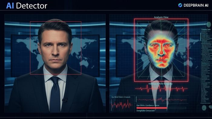 딥브레인AI 딥페이크 탐지 솔루션 'AI 디텍터' 활용 예시. 딥브레인AI 제공