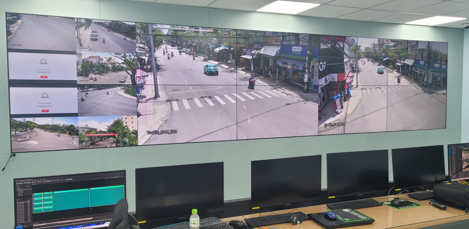 알고리즘 기술이 적용된 베트남 꽝남성 땀끼시 교통정보센터 화면