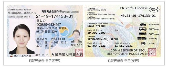 사진= 국제 운전면허증 샘플