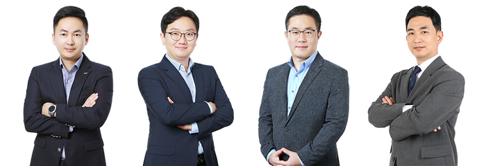 (왼쪽부터) 임민재 BGF리테일 영업·개발부문장(상무), 장영식 인사총무실장(상무), 윤현수 4권역장(상무), 우진용 BGF 글로벌담당(상무)