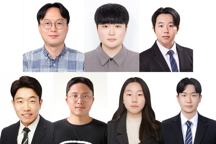 김승준 교수, 김보천 석사과정생, 강성준·여도현·김광빈 박사과정생, 엄주원·박정주 석사과정생(왼쪽부터).