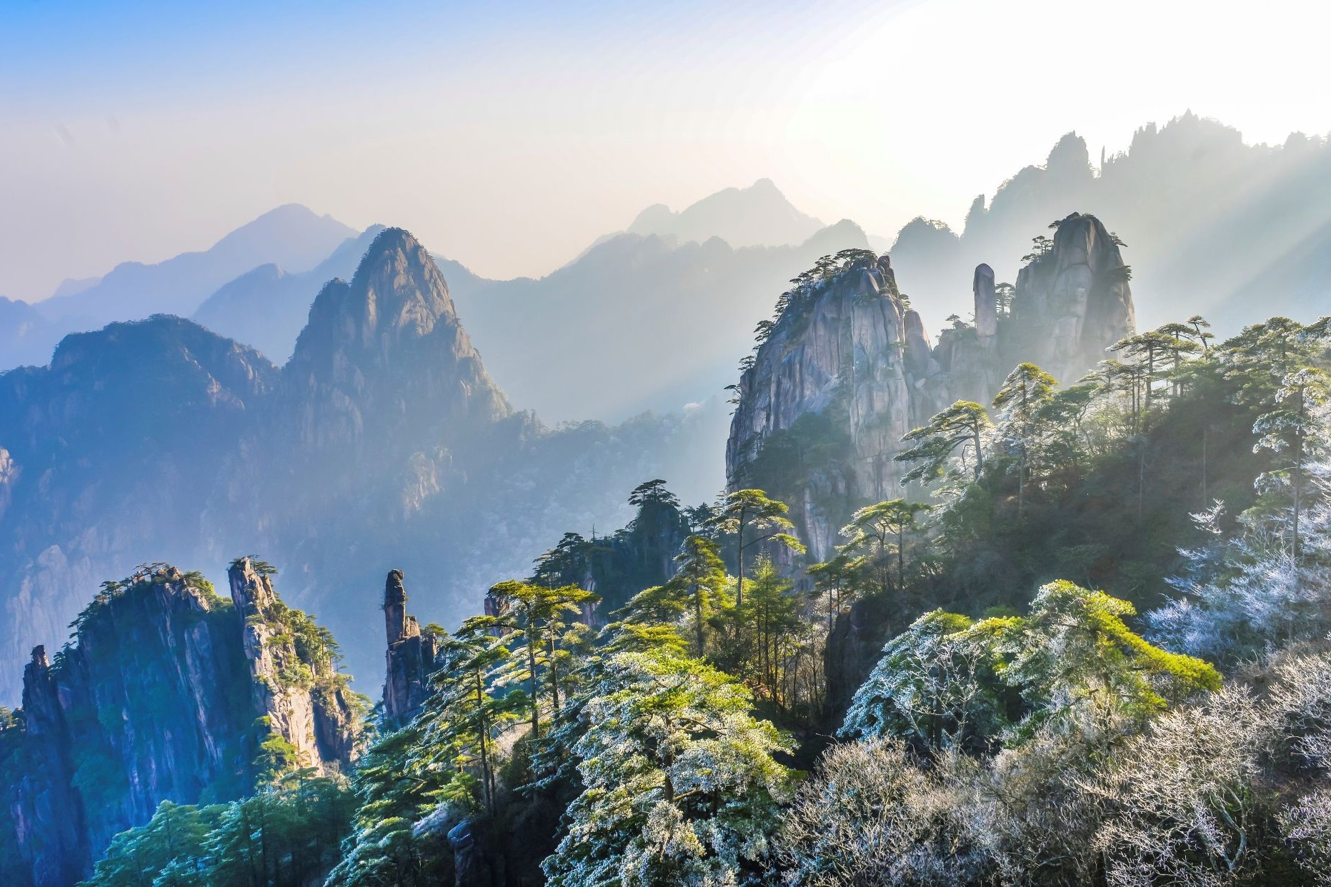 사진= 눈 덮인 중국 안후이성의 겨울 풍경