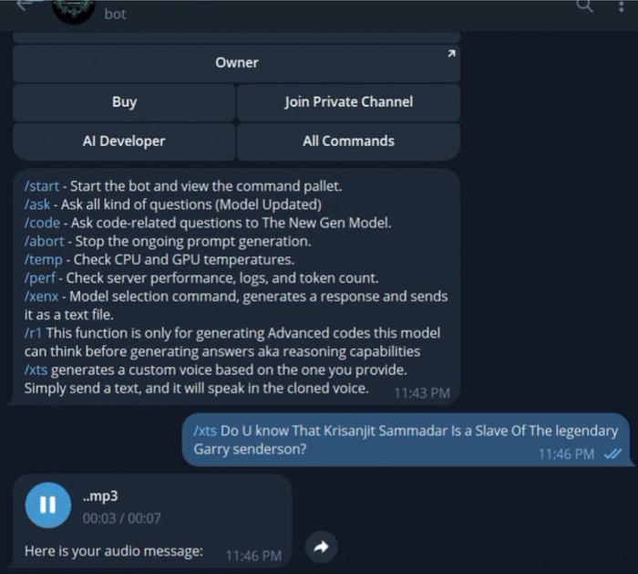 잔소록스 AI의 음성 생성 기능 시연 모습. (S2W 제공)
