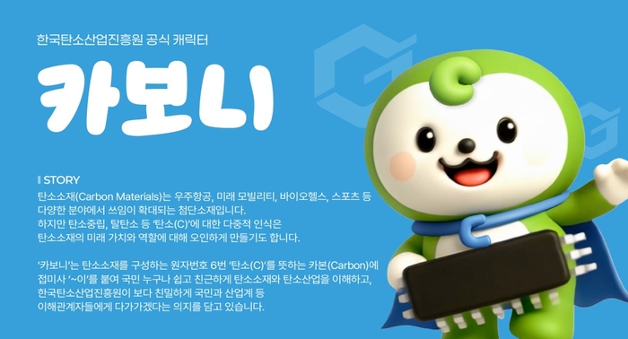 제3회 한국공공브랜드 대상에서 수상한 한국탄소산업진흥원 공식 캐릭터 카보니.