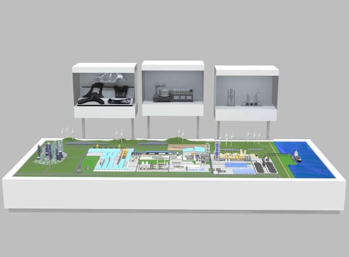 현대제철, WHE2025서 '美 루이지애나 전기로 제철소' 모형 공개
