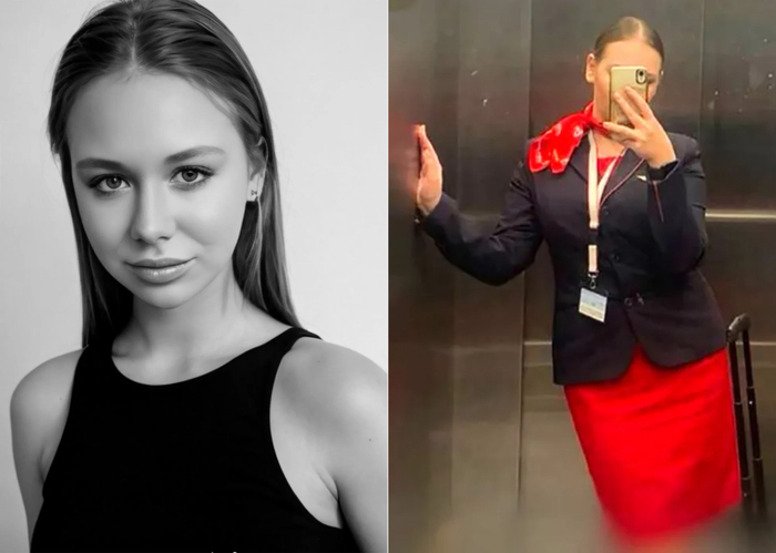 러시아군에 대한 반감을 드러내고 허위 사실을 유포한 혐의로 징역 7년형을 선고받은 러시아 승무원 바르바라 볼코바(23). 사진=us sun캡처