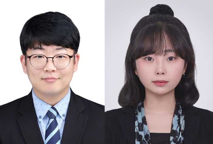 김종현 인하대 디자인테크놀로지학과 교수와 오예송 학부생.(왼쪽부터)