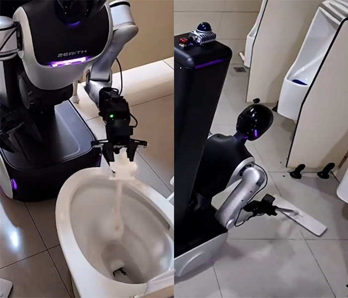 “똥 제가 치울게요~” 화장실 청소하는 中 로봇 등장