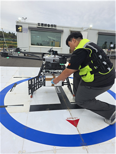 제주 비양도 드론배송 장면. (사진=국토교통부)