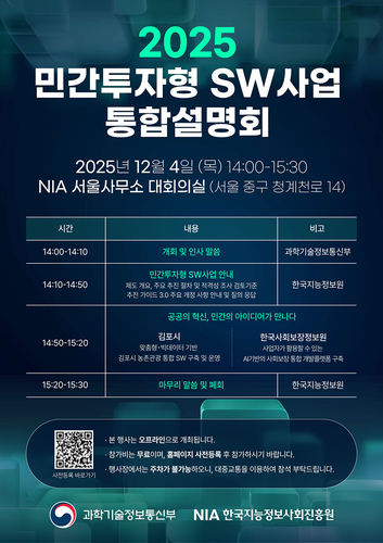 2025 민간투자형 SW사업 통합설명회 포스터. [사진=한국지능정보사회진흥원(NIA)]