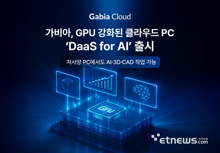 가비아, GPU 강화된 클라우드 PC 'DaaS for AI' 출시