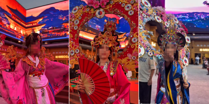 사우디아라비아 리야드에 개장한 '코리아 빌리지'에서 사용된 잘못된 한복. 사진=틱톡 캡처