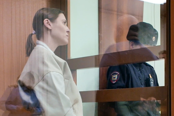 러시아 출신 우크라이나 역도 챔피언 율리아 레메셴코가 러시아 모스크바 법정에 선 모습. 사진=타스통신 연합뉴스