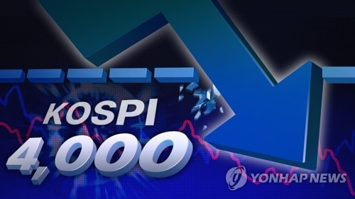 코스피 4000 붕괴.〈사진=연합뉴스〉