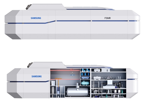 한국원자력연구원과 삼성중공업이 개념설계 중인 SMART100을 탑재한 부유식 SMR(FSMR)