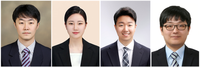 왼쪽부터 교신저자 노종욱 경북대 교수, 제 1저자 경북대 김예나 석사졸업생, 교신저자 김정원 KIST 선임연구원, 교신저자 나원진 KIST 선임연구원