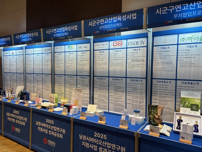 전북테크노파크는 남원시바이오산업연구원과 공동으로 '2025년 남원시 시군구연고산업육성사업 성과공유회'를 17일 남원 스위트호텔 스위트홀에서 개최했다.