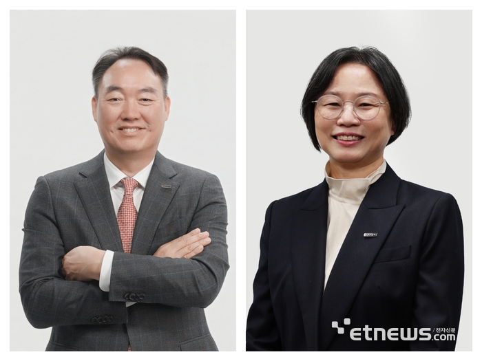 왼쪽부터 정웅제 보령 영업부문장, 박경숙 보령 생산품질부문장.