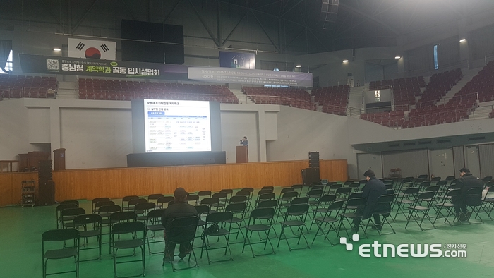 충남도는 도내 16개 대학의 충남형 계약학과 공동 입시설명회를 20일 남서울대에서 열었다(입시설명회 전경).