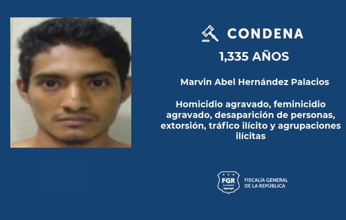 1335년의 징역형을 선고받은 엘살바도르 MS-13 조직원. 사진=엘살바도르 검찰총장실 엑스 캡처