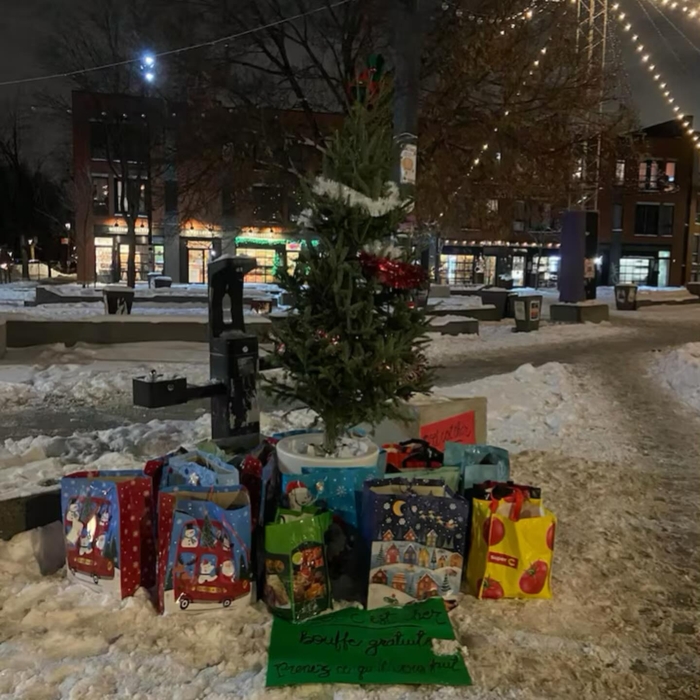 캐나다 몬트리올의 한 식료품 가게에서 산타클로스로 분장한 사람들이 물건을 훔쳐 달아났다. 사진=인스타그램((Les soulevements du Fleuve)