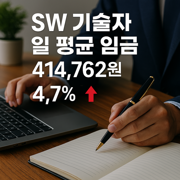 SW기술자 하루 평균 임금 41만원대…1년전보다 4.7%↑